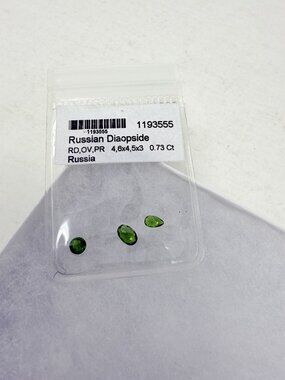 Shop LC Green Russian Diopside Set of 3 Loose Gemstones for Jewelry Making 5550